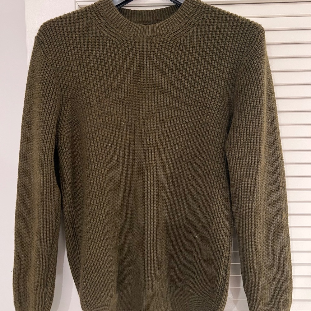 Zara Men's Ribbed Knit Sweater - Green